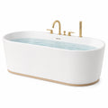Freistehende Badewanne 170 x 80 x 58 cm Acryl Weiß Gold Oval Modern